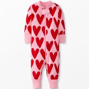 Hanna Andersson Baby Zip Sleeper Organic Cotton Hearts on Hearts Size 2T